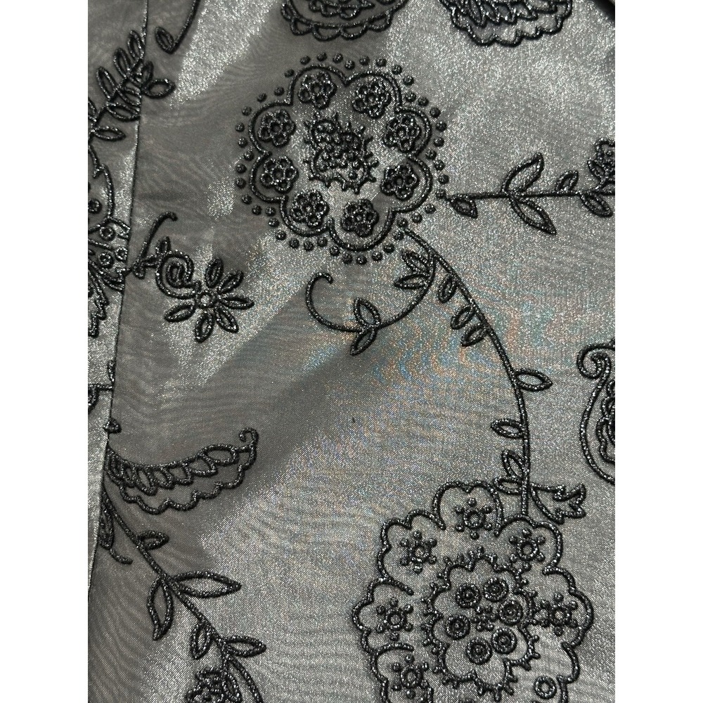 RM Richard's Womens Size 12 Black Floral Blazer 3/4 Sheer Sleeve Embroidered - Picture 5 of 7